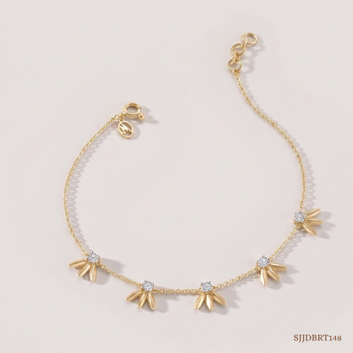SJJDBRT148 | Leaf Motif Diamond Bracelet