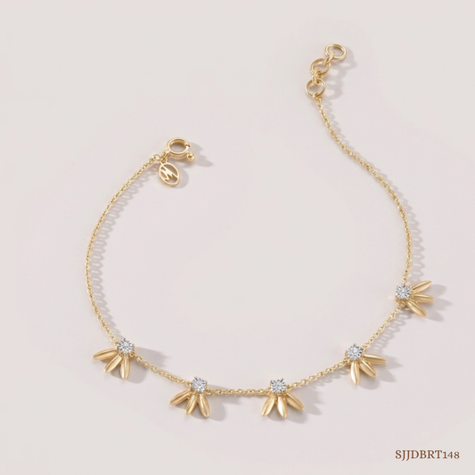 SJJDBRT148 | Leaf Motif Diamond Bracelet