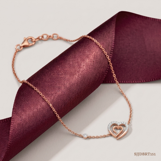 SJJDBRT151 | Entwined Heart Diamond Bracelet