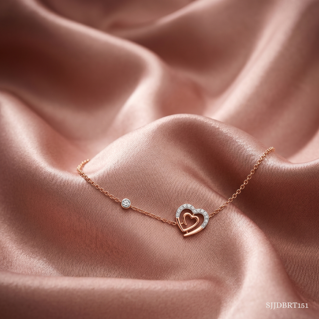 SJJDBRT151 | Entwined Heart Diamond Bracelet