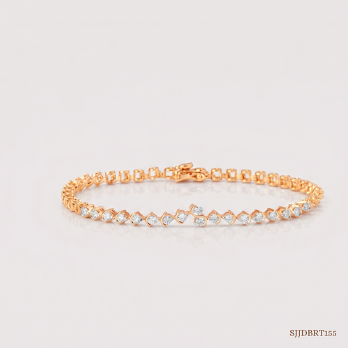 SJJDBRT155 | Gold Silhouette Diamond Tennis Bracelet