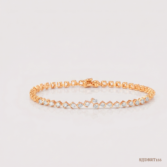 SJJDBRT155 | Gold Silhouette Diamond Tennis Bracelet
