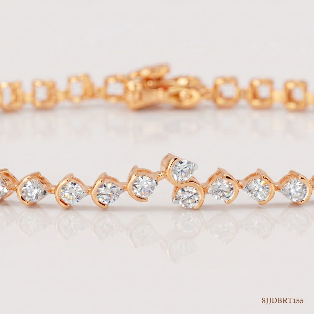 SJJDBRT155 | Gold Silhouette Diamond Tennis Bracelet
