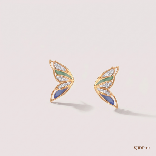 SJJDE102 | Colourlift Wing Diamond Stud Earrings