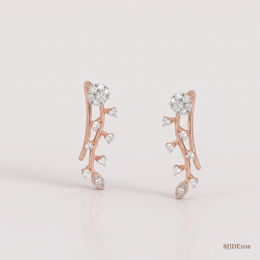 SJJDE108 | Blossom Trail Diamond Stud Earrings