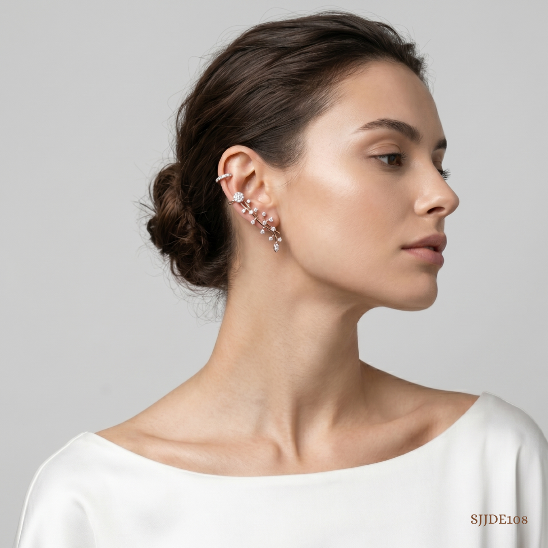 SJJDE108 | Blossom Trail Diamond Stud Earrings