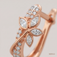 SJJDE109 | Sparkling Petal Diamond Hoop Earrings