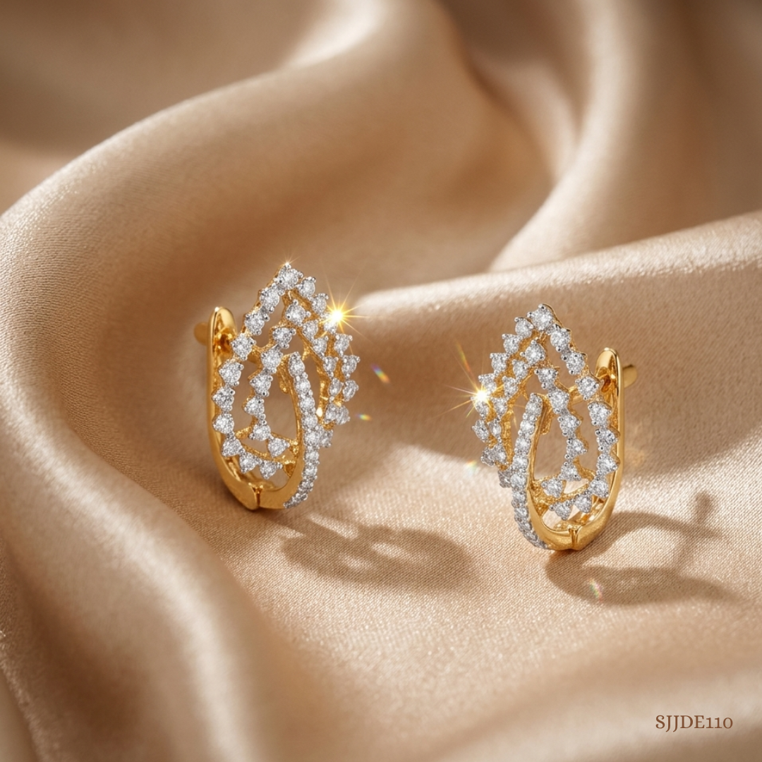SJJDE110 | Cascade Diamond Hoop Earrings