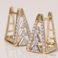 SJJDE111 | Geo Luxe Diamond Hoop Earrings