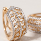 SJJDE112 | Chevron Diamond Hoop Earrings