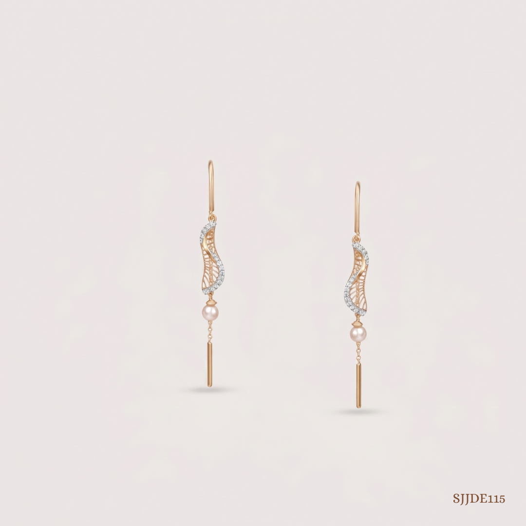 SJJDE115 | Luminous Wing Diamond Drop Earrings