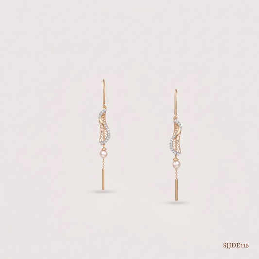 SJJDE115 | Luminous Wing Diamond Drop Earrings