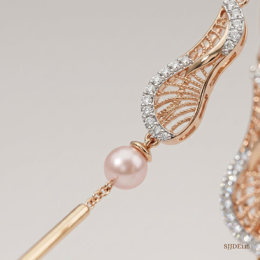 SJJDE115 | Luminous Wing Diamond Drop Earrings