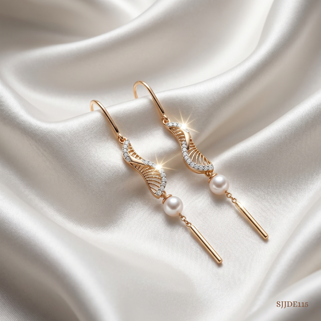 SJJDE115 | Luminous Wing Diamond Drop Earrings