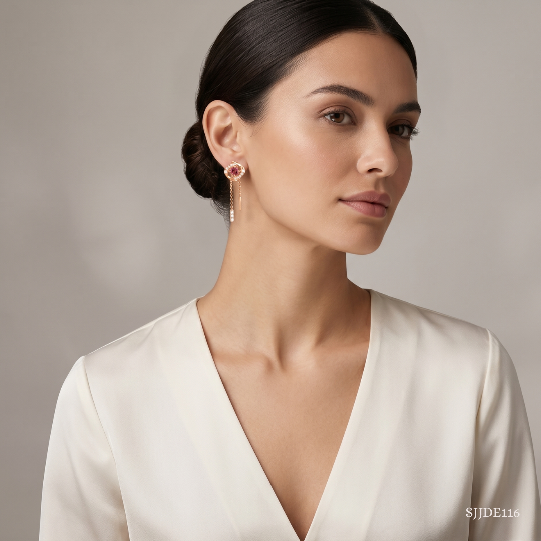 SJJDE116 | Love Spark Diamond Drop Earrings
