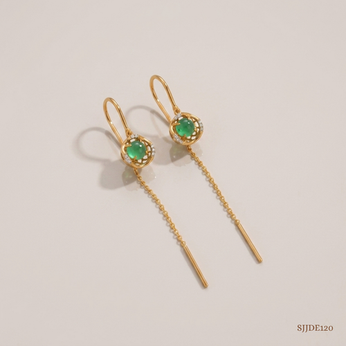 SJJDE120 | Sculpted Sphere Diamond Drop Earrings