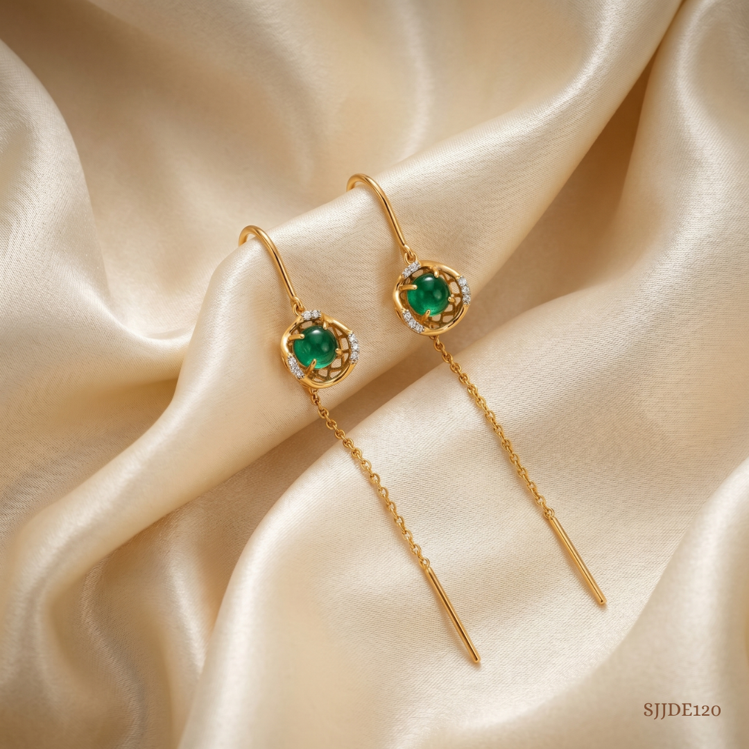 SJJDE120 | Sculpted Sphere Diamond Drop Earrings