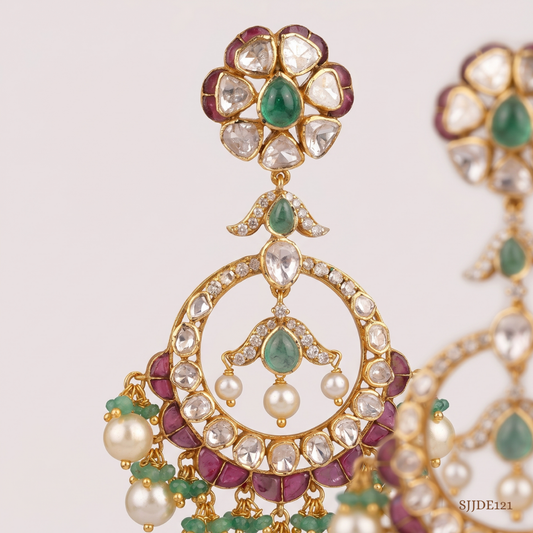 SJJDE121 | Vintage Bloom Diamond Drop Earrings