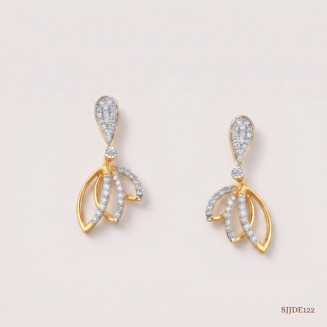 SJJDE122 | Graceful Cascade Diamond Drop Earrings