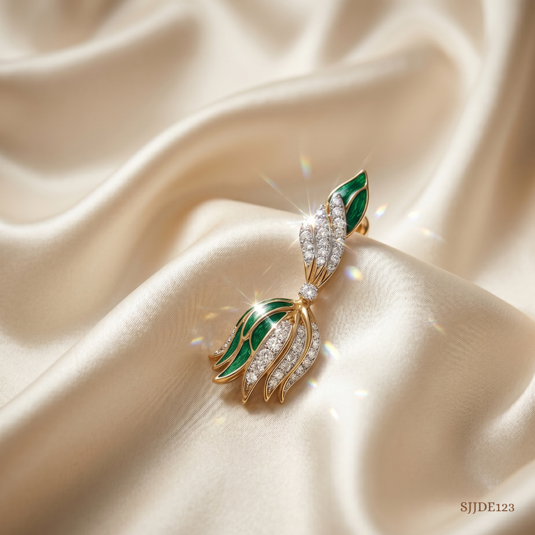 SJJDE123 | Dancing Wing Diamond Drop Earrings