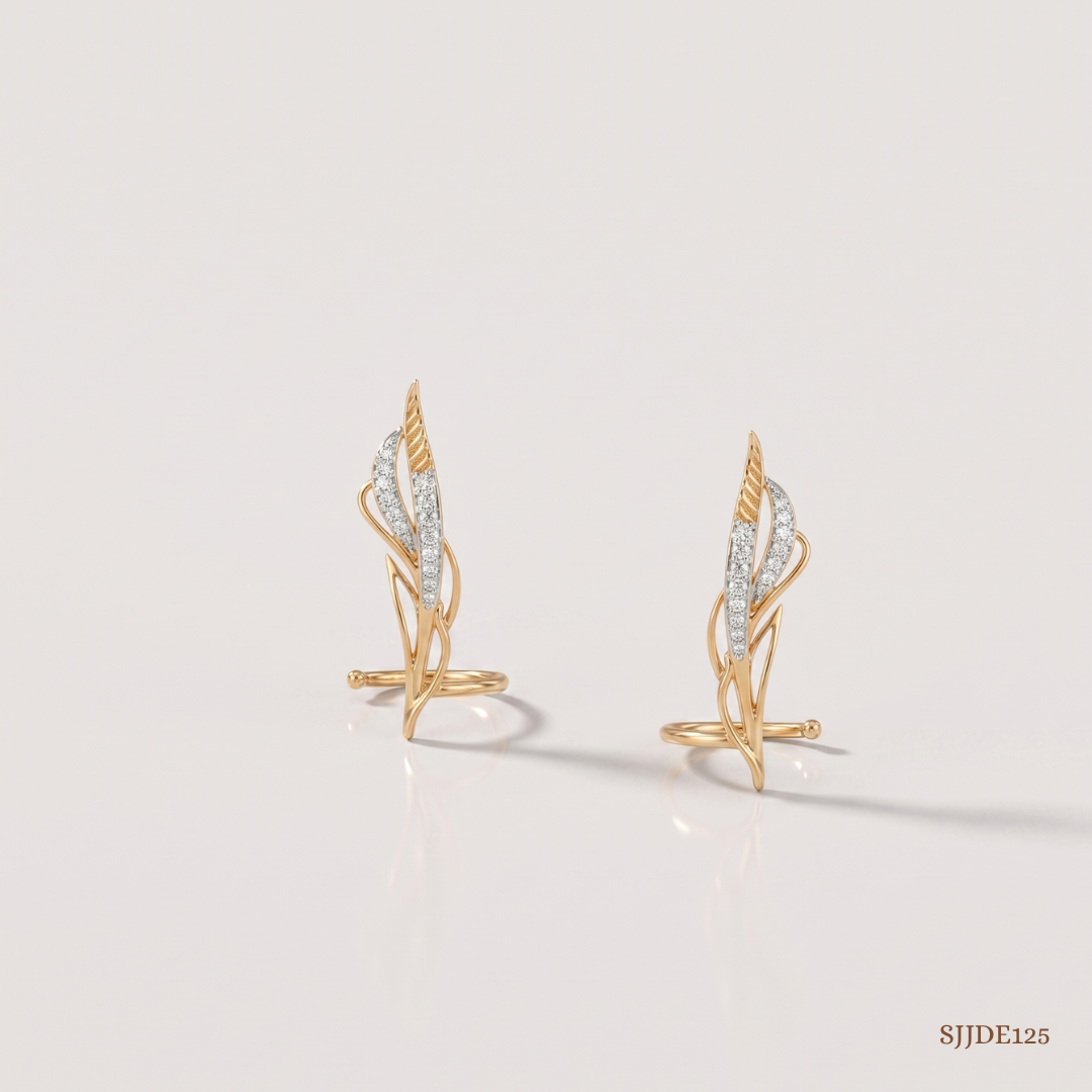 SJJDE125 | Aerial Contour Diamond Stud Earrings