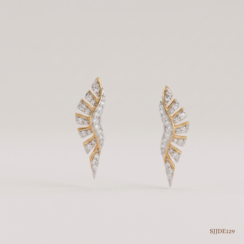 SJJDE129 | Sculpted Wing Diamond Stud Earrings