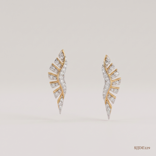 SJJDE129 | Sculpted Wing Diamond Stud Earrings