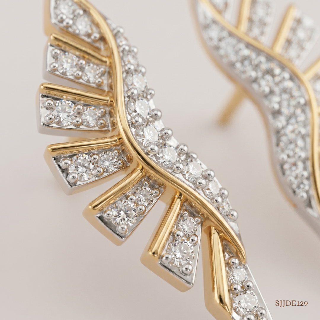 SJJDE129 | Sculpted Wing Diamond Stud Earrings