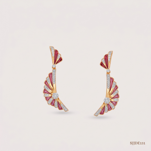 SJJDE131 | Fluttering Wings Diamond Drop Earrings