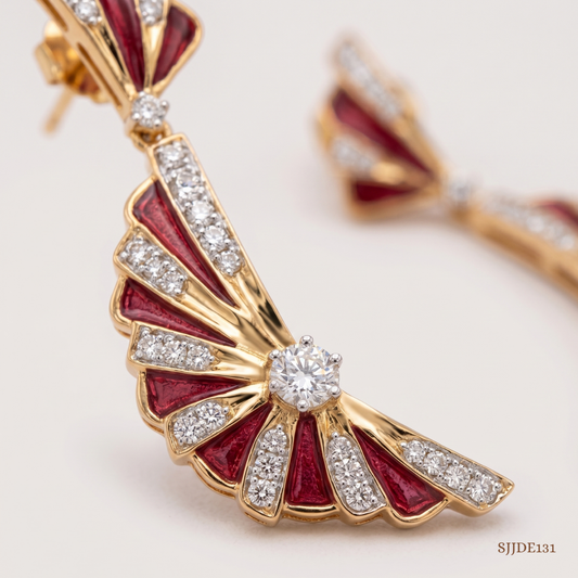 SJJDE131 | Fluttering Wings Diamond Drop Earrings