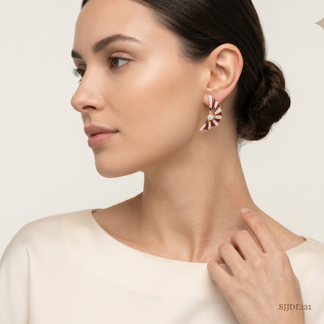 SJJDE131 | Fluttering Wings Diamond Drop Earrings