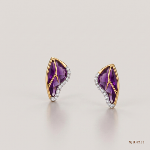SJJDE133 | Fluid Wing Diamond Stud Earrings