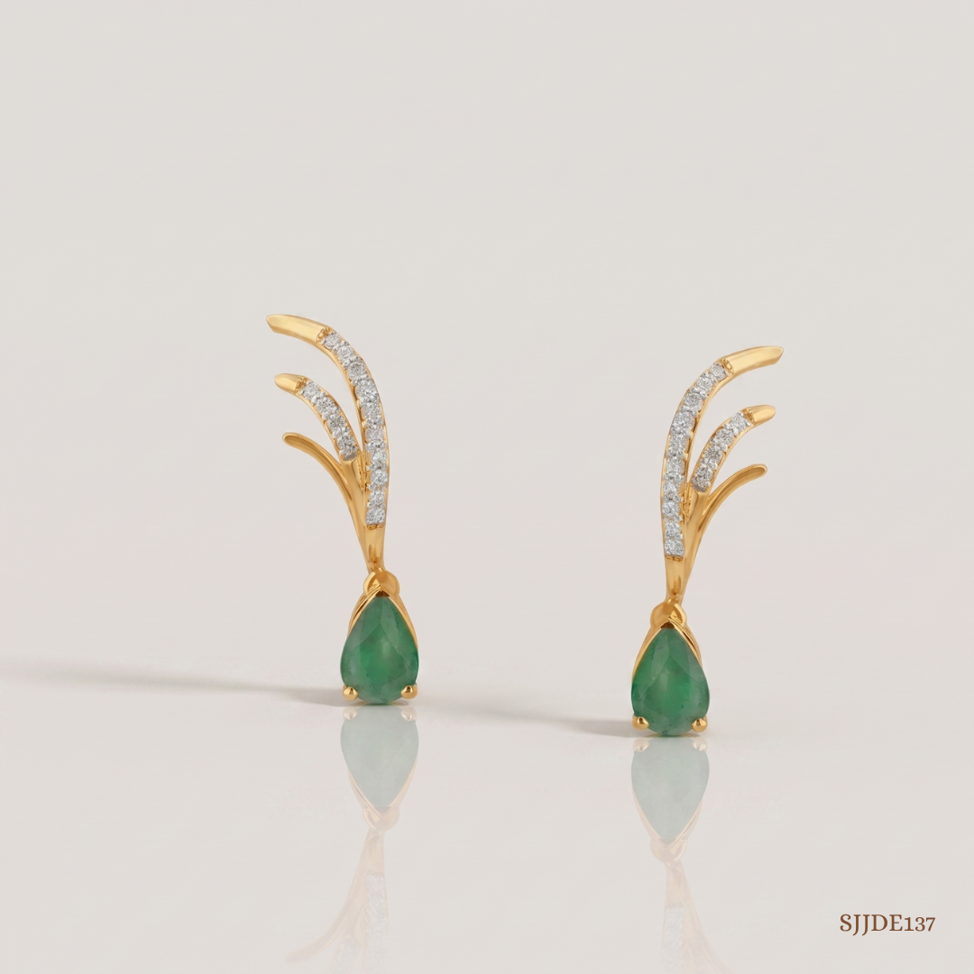 SJJDE137 | Enchanted Whirl Diamond Drop Earrings