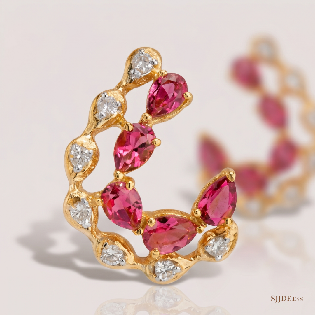 SJJDE138 | Bloom Arc Diamond Stud Earrings