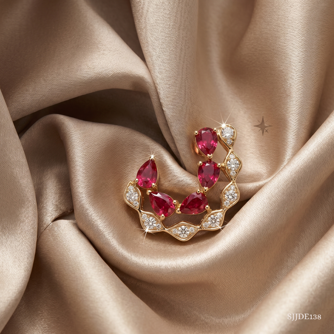 SJJDE138 | Bloom Arc Diamond Stud Earrings