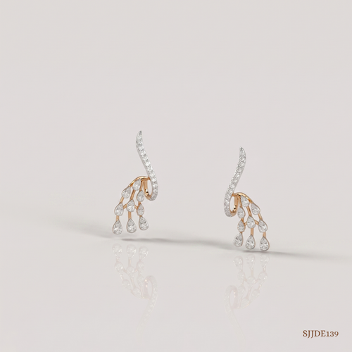 SJJDE139 | Twinkle Trail Diamond Stud Earrings