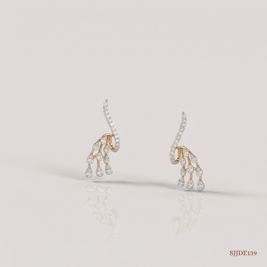 SJJDE139 | Twinkle Trail Diamond Stud Earrings