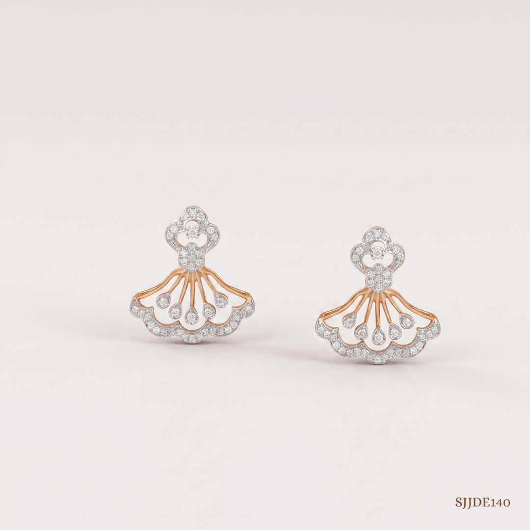 SJJDE140 | Celeste Flare Diamond Drop Earrings