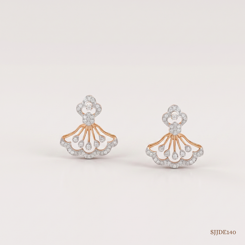 SJJDE140 | Celeste Flare Diamond Drop Earrings