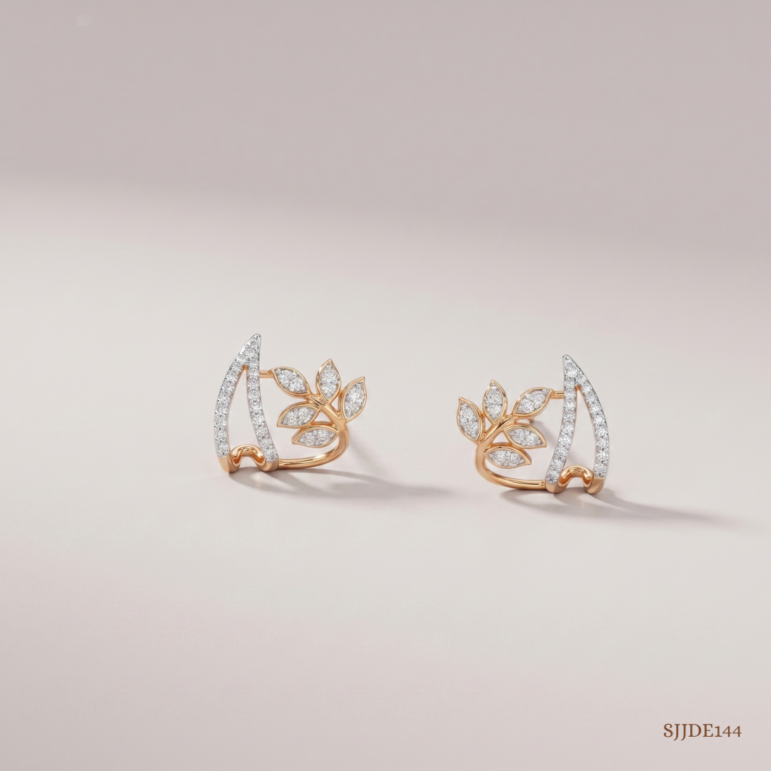 SJJDE144 | Garden Bloom Diamond Stud Earrings