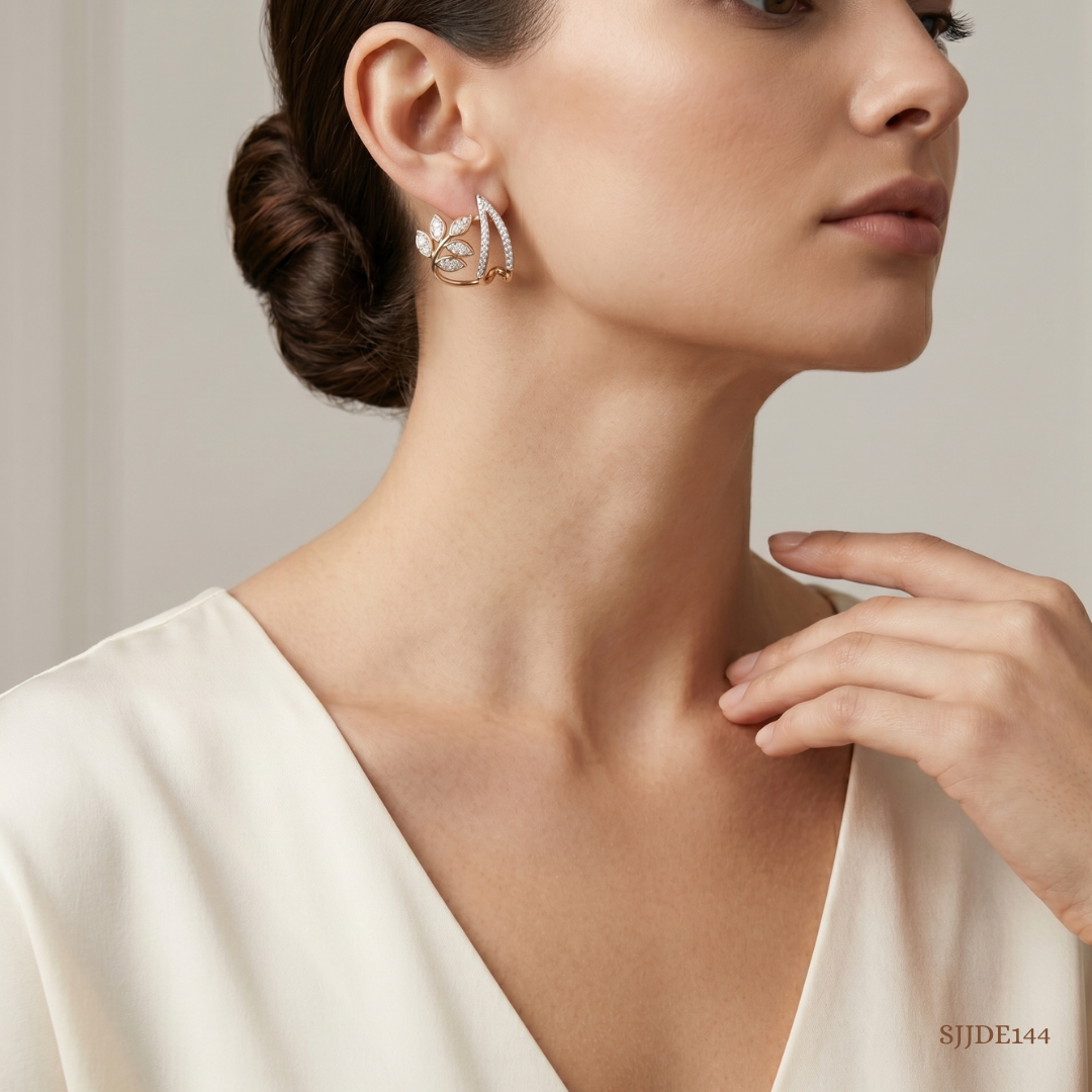 SJJDE144 | Garden Bloom Diamond Stud Earrings