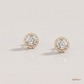 SJJDE147 | Radiant Circle Diamond Stud Earrings