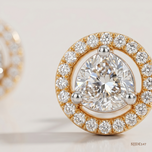 SJJDE147 | Radiant Circle Diamond Stud Earrings