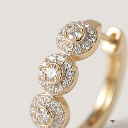 SJJDE149 | Leafy Luxe Diamond Hoop Earrings