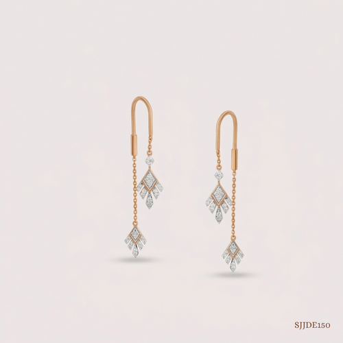 SJJDE150 | Linear Luxe Diamond Drop Earrings