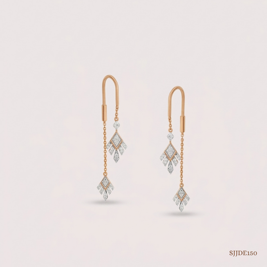 SJJDE150 | Linear Luxe Diamond Drop Earrings