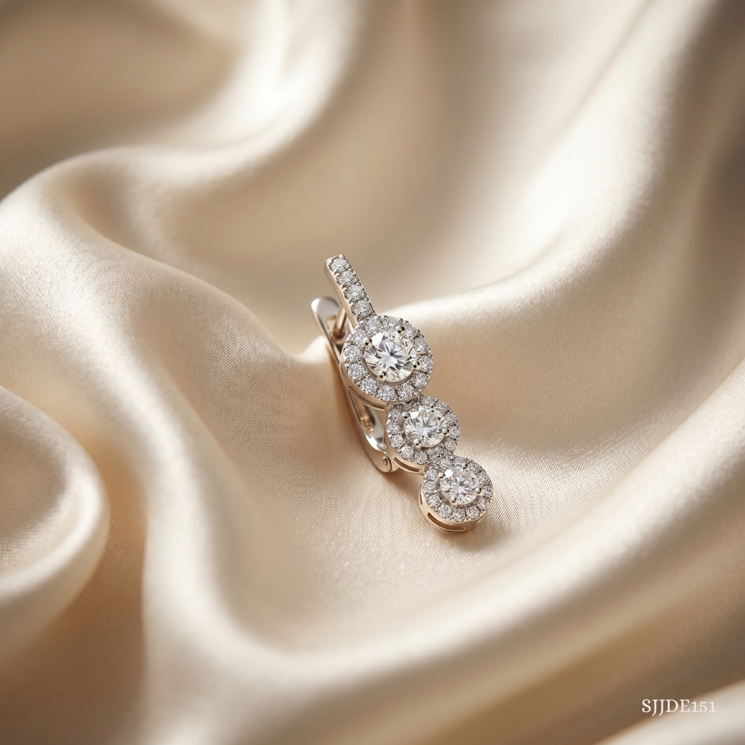 SJJDE151 | Sleek Edge Diamond Hoop Earrings