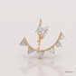 SJJDE152 | Crescent Triangle Diamond Stud Earrings