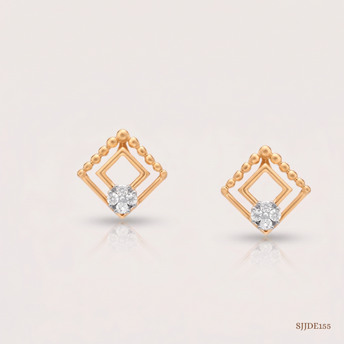 SJJDE155 | Serene Geometry Diamond Stud Earrings