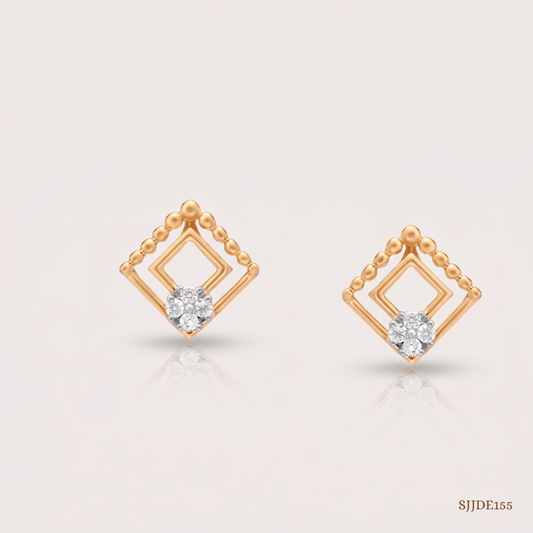 SJJDE155 | Serene Geometry Diamond Stud Earrings